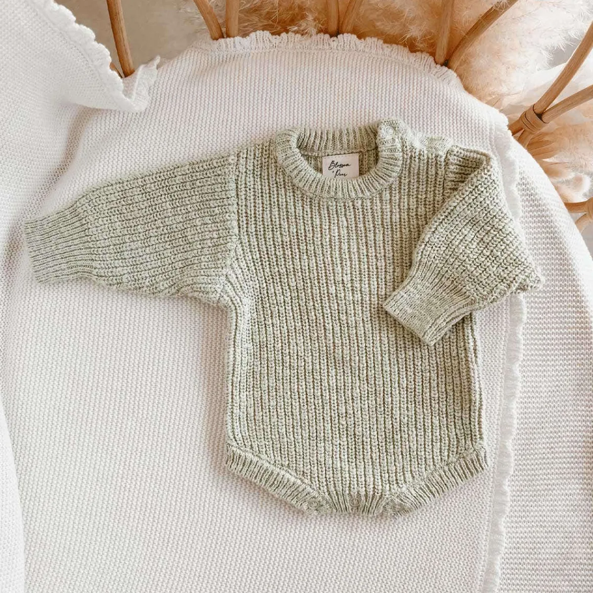 Rompers-Blossom & Pear Chunky Knit Romper