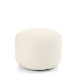 Beanbag Chairs-Gathre Circle Pouf Ivory