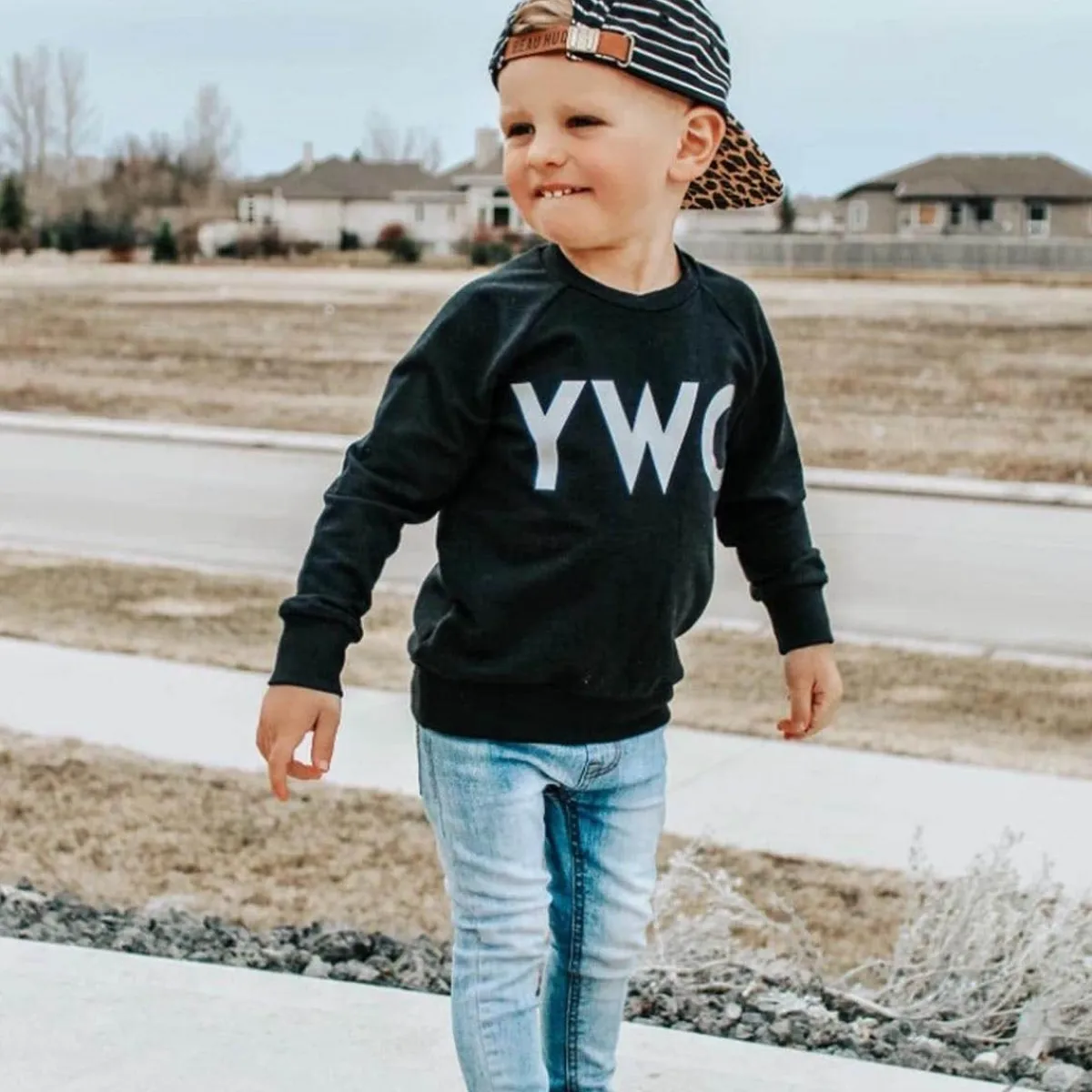 Sweaters + Jackets-Posh & Cozy City Crewneck (Toddler)