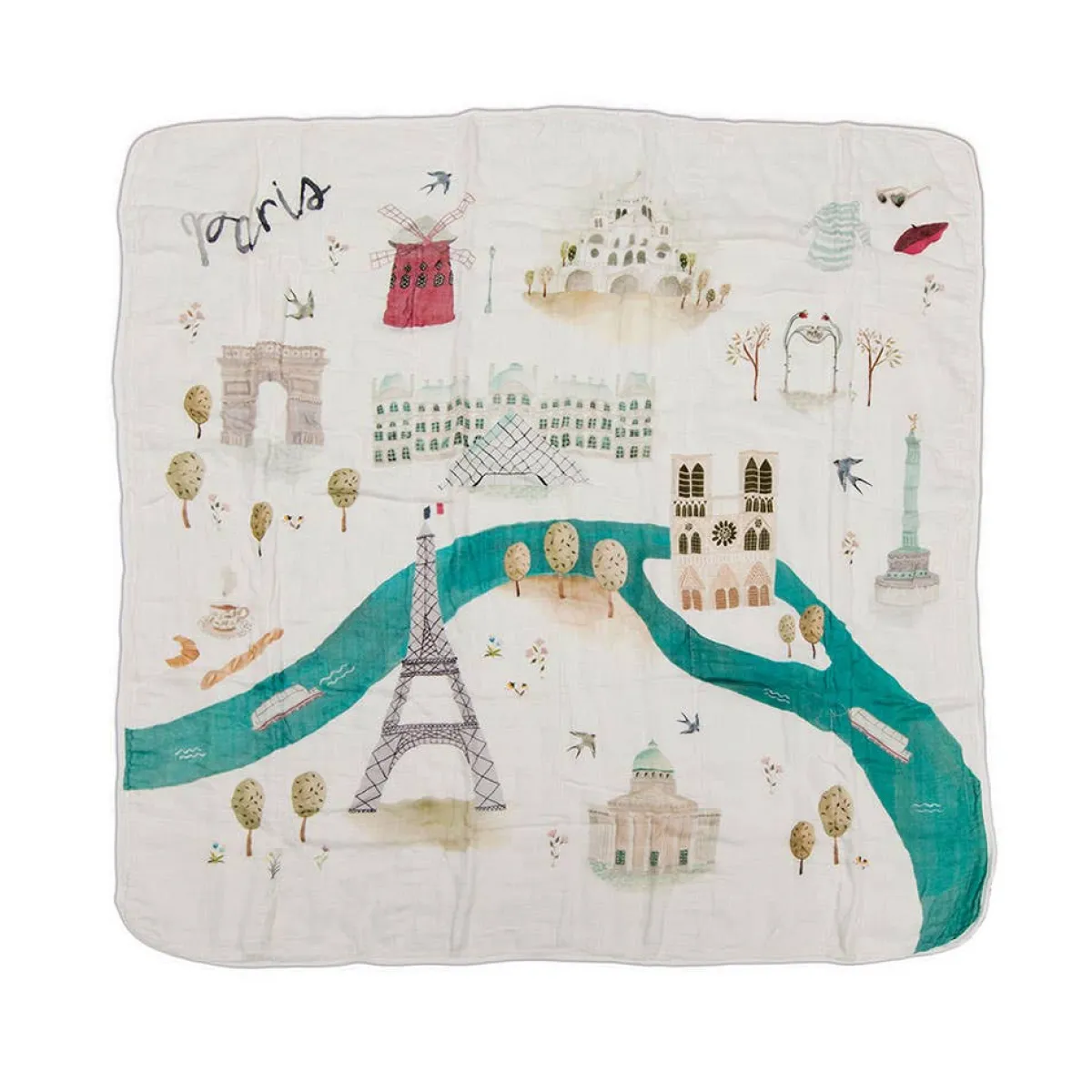 Kids Bedding|Blankets-LouLou Lollipop City Muslin Quilt Blanket