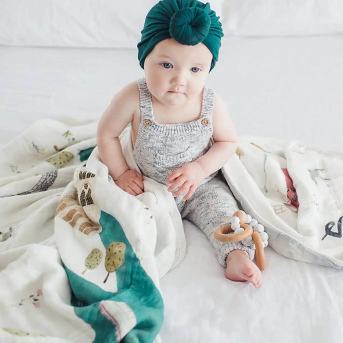 Kids Bedding|Blankets-LouLou Lollipop City Muslin Quilt Blanket