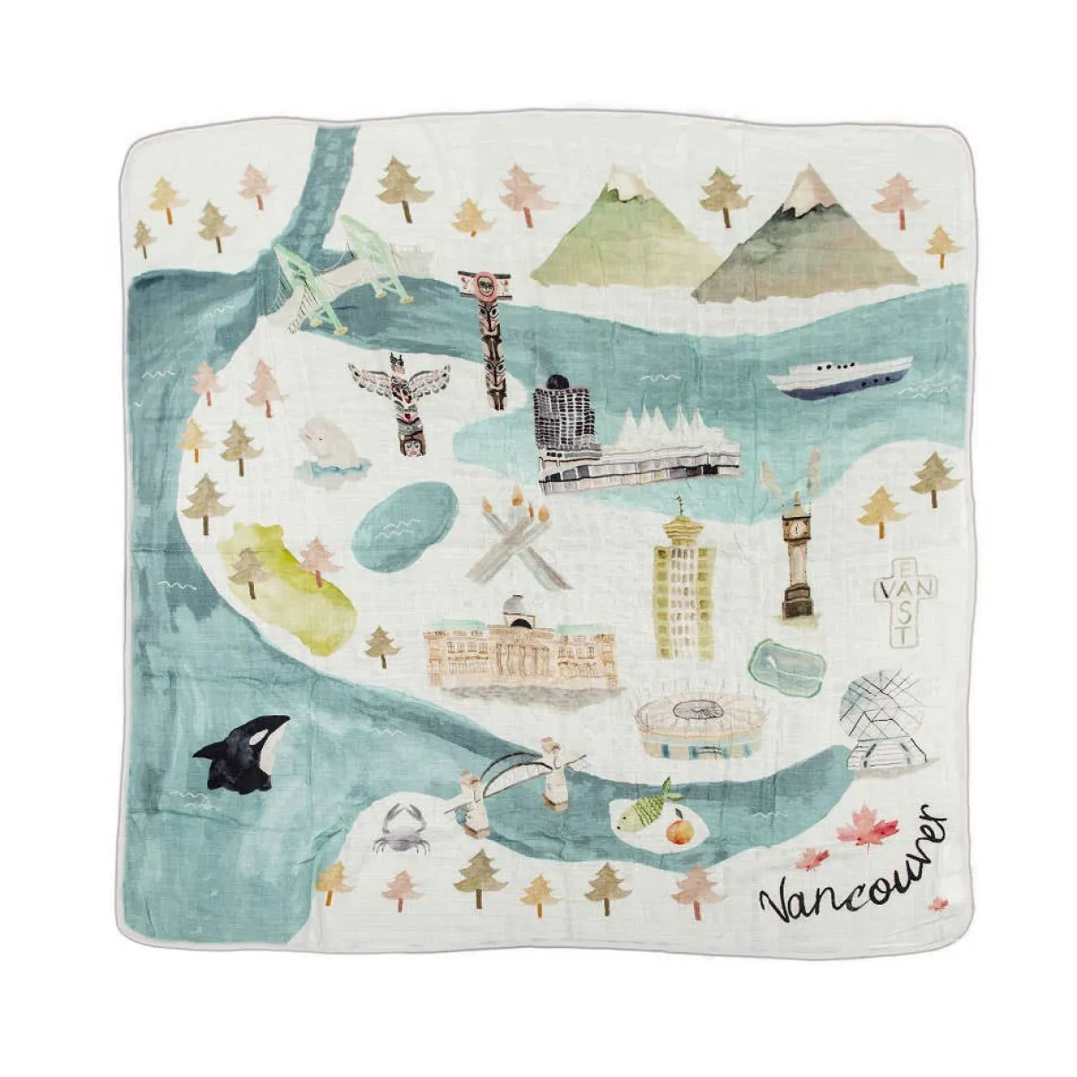 Kids Bedding|Blankets-LouLou Lollipop City Muslin Quilt Blanket
