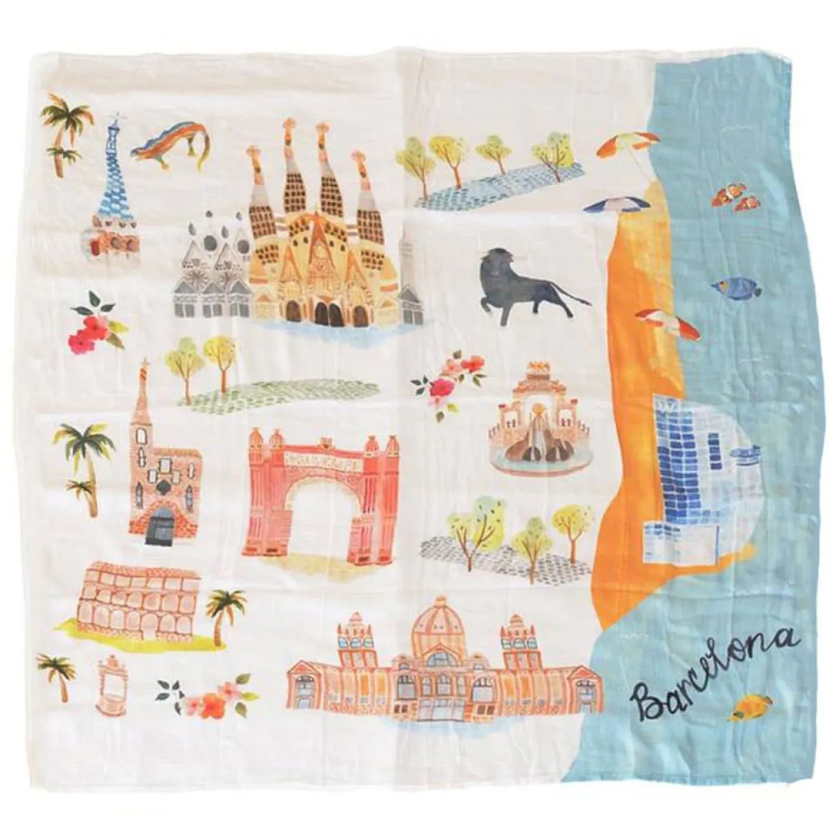 Blankets|Sleep Sacks + Wraps-LouLou Lollipop City Swaddle Blanket