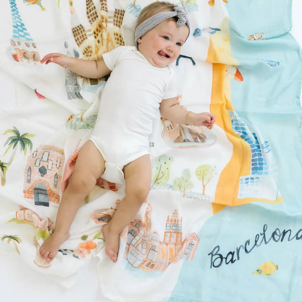 Blankets|Sleep Sacks + Wraps-LouLou Lollipop City Swaddle Blanket