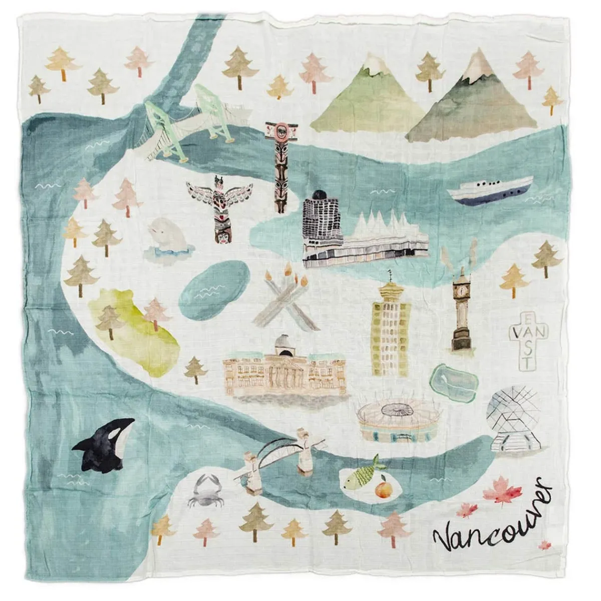 Blankets|Sleep Sacks + Wraps-LouLou Lollipop City Swaddle Blanket