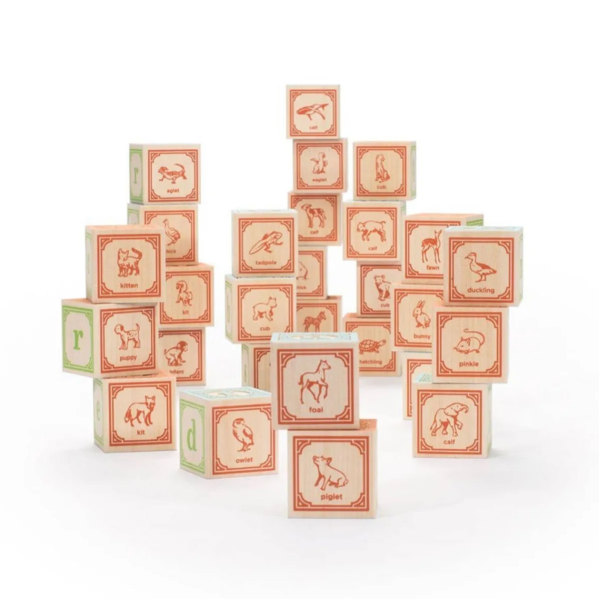 Wooden Toys|Blocks + Shape Sorters-Uncle Goose Classic ABC Blocks - Lowercase