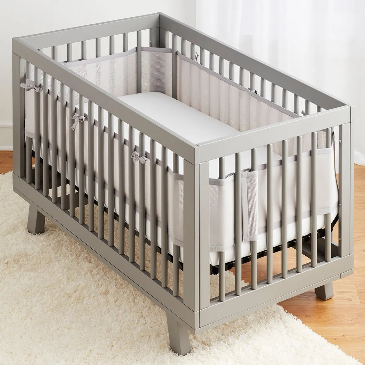 Crib Bumpers-BreathableBaby Classic Mesh Crib Liner (Solid)