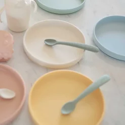 Kids Plates + Bowls|Grip + Suction Dishes-Mushie Classic Silicone Suction Plate