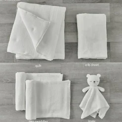 Crib Bedding Sets-Levtex Baby Cloud Muslin 5 Piece Crib Set