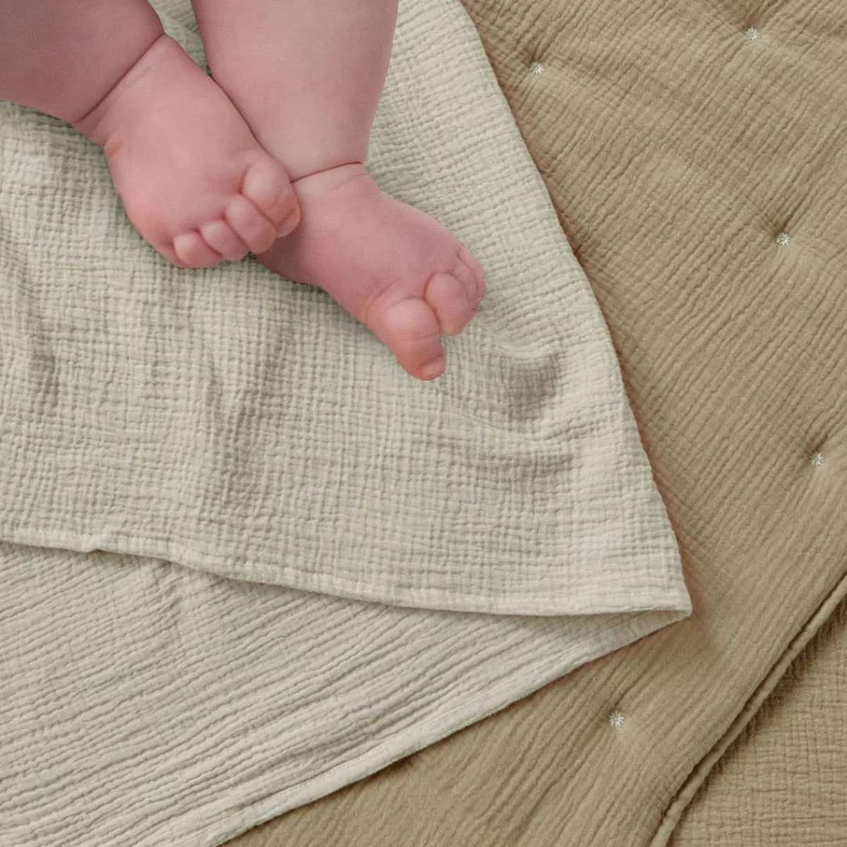 Crib Bedding Sets-Levtex Baby Cloud Muslin 5 Piece Crib Set