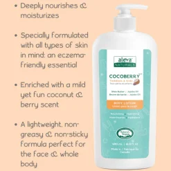 Kids Lotion|Infant Moisturizer-Aleva Naturals Cocoberry Toddler & Kids Lotion (480 mL)