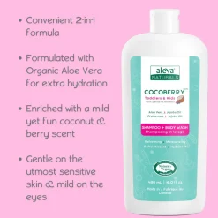Kids Shampoo + Conditioner|Kids Body Wash-Aleva Naturals Cocoberry Toddler & Kids Shampoo & Body Wash (480 mL)