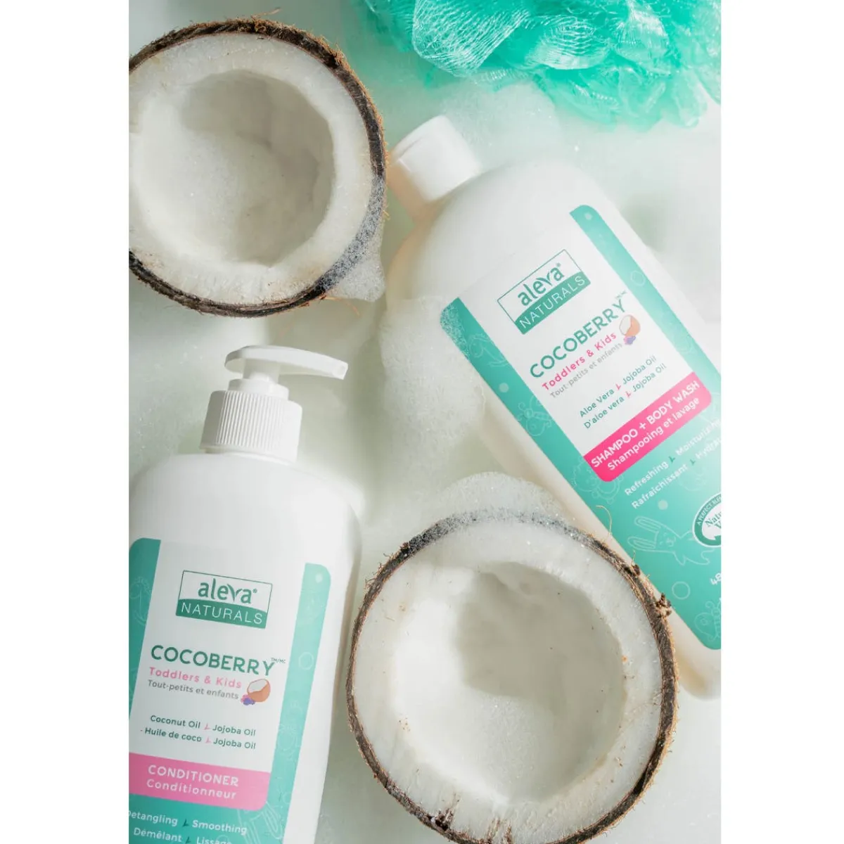 Kids Shampoo + Conditioner|Kids Body Wash-Aleva Naturals Cocoberry Toddler & Kids Shampoo & Body Wash (480 mL)