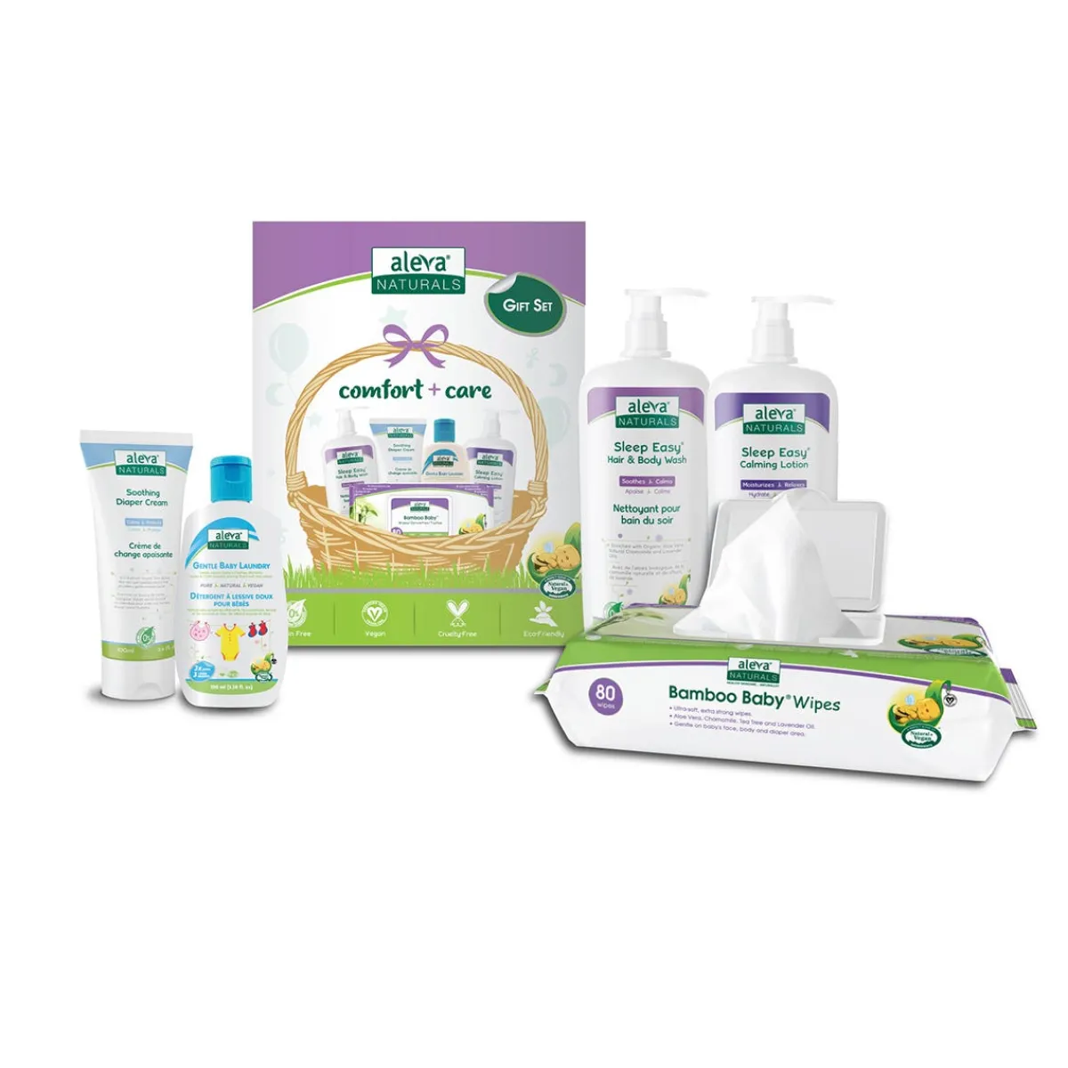 Infant Shampoo + Conditioner|Infant Moisturizer-Aleva Naturals Comfort Care Gift Set