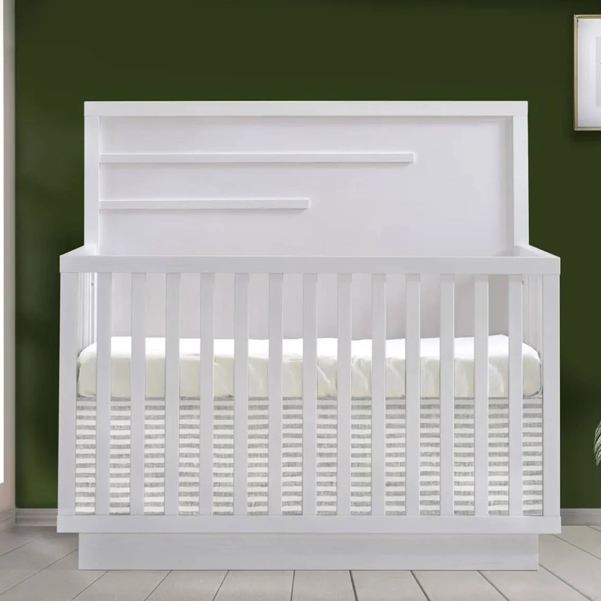 Convertible Cribs-Natart Como 5-in-1 Crib with Horizontal Molding