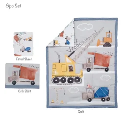 Crib Bedding Sets-Bedtime Original Construction Zone 3 Piece Crib Set