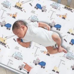Crib Fitted Sheets-Bedtime Original Construction Zone Crib Sheet