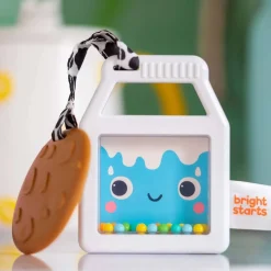 Teethers|Pacifiers + Clips-Bright Starts Cookies & Teethe 2-in-1 Rattle + Teether Toy