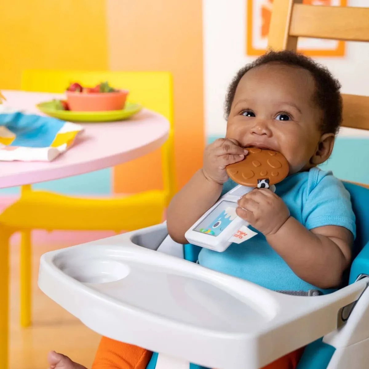 Teethers|Pacifiers + Clips-Bright Starts Cookies & Teethe 2-in-1 Rattle + Teether Toy