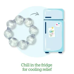 Teethers|Pacifiers + Clips-Green Sprouts Cool Ring Teether Clear