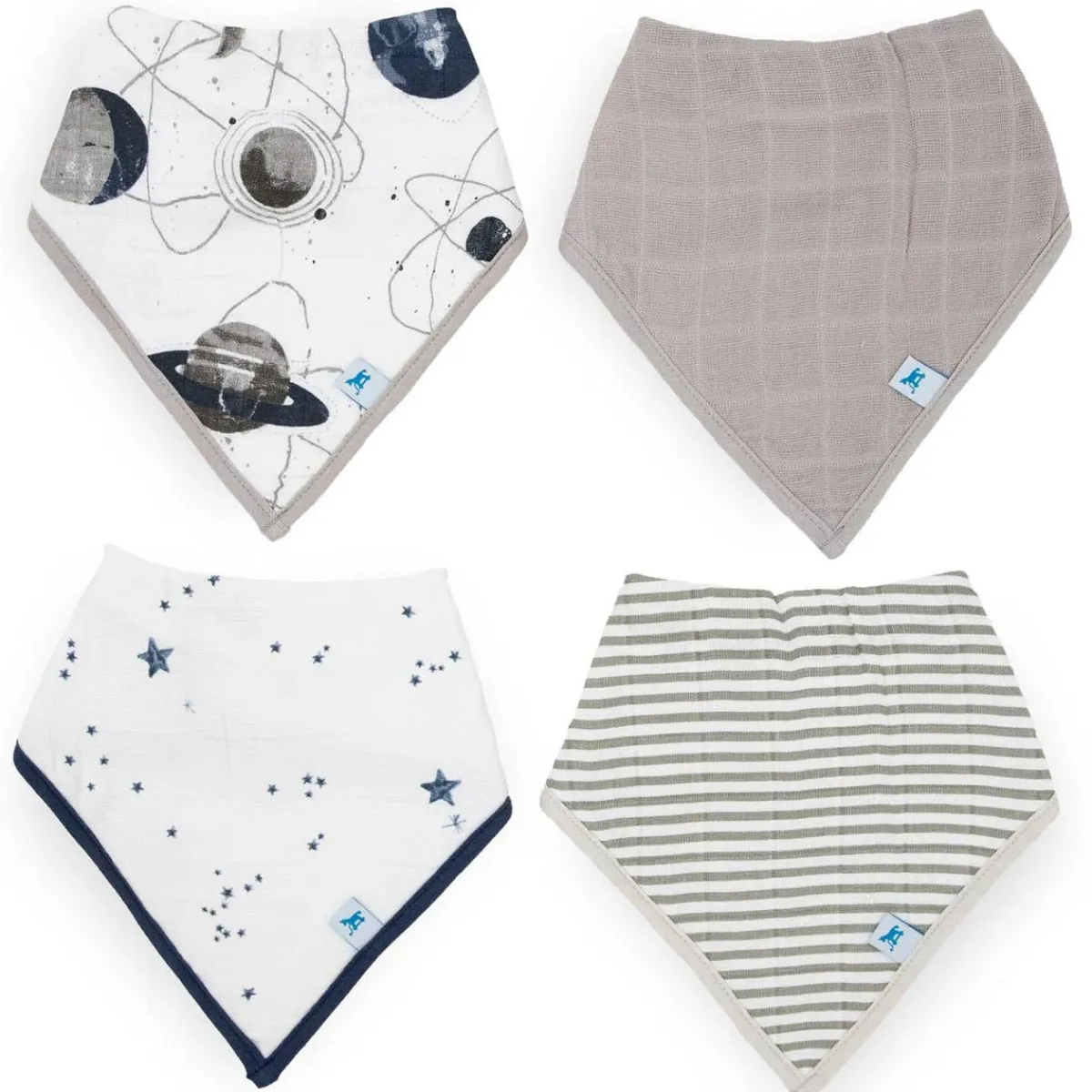 Bibs + Burps-Little Unicorn Cotton Muslin Bandana Bib (4 Pack)