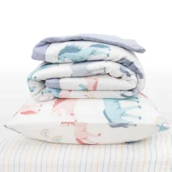 Kids Bedding-Little Unicorn Cotton Muslin Toddler Bedding Set