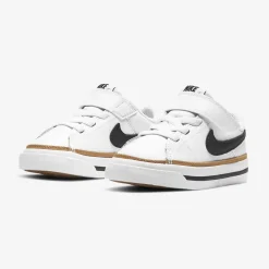 Velcro|Baby Sneakers-Nike Court Legacy White/Black-Desert Ochre-Gum Light Brown