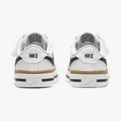 Velcro|Baby Sneakers-Nike Court Legacy White/Black-Desert Ochre-Gum Light Brown