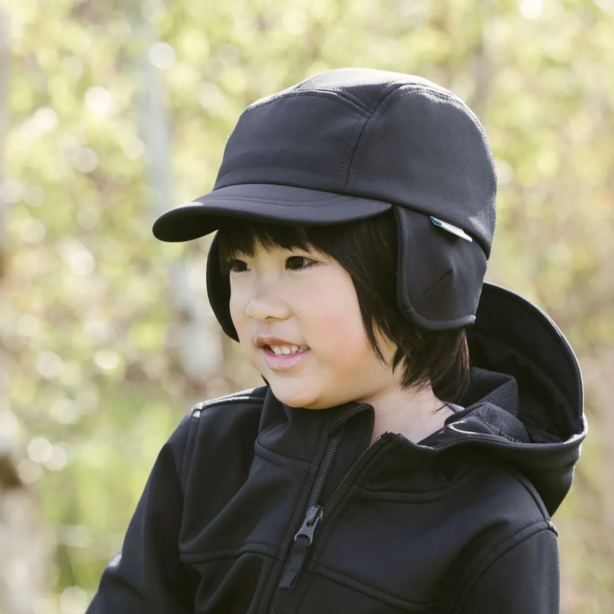 Winter Hats|Kids Hats-Jan & Jul Cozy-Dry Softshell Cap Black