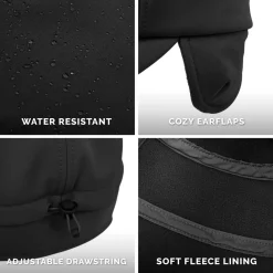 Winter Hats|Kids Hats-Jan & Jul Cozy-Dry Softshell Cap Black