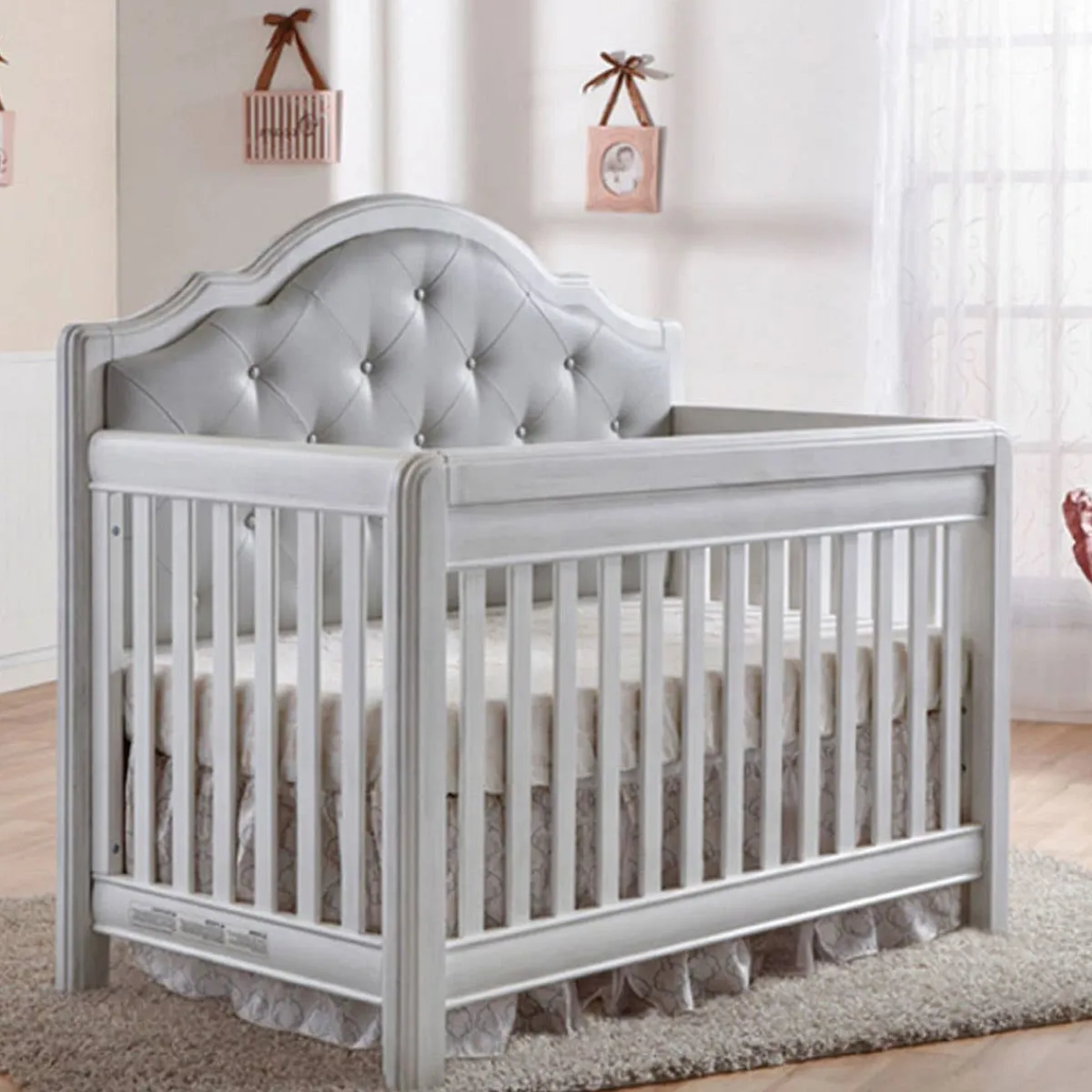 Convertible Cribs-Pali Cristallo Crib with Vinyl Panel