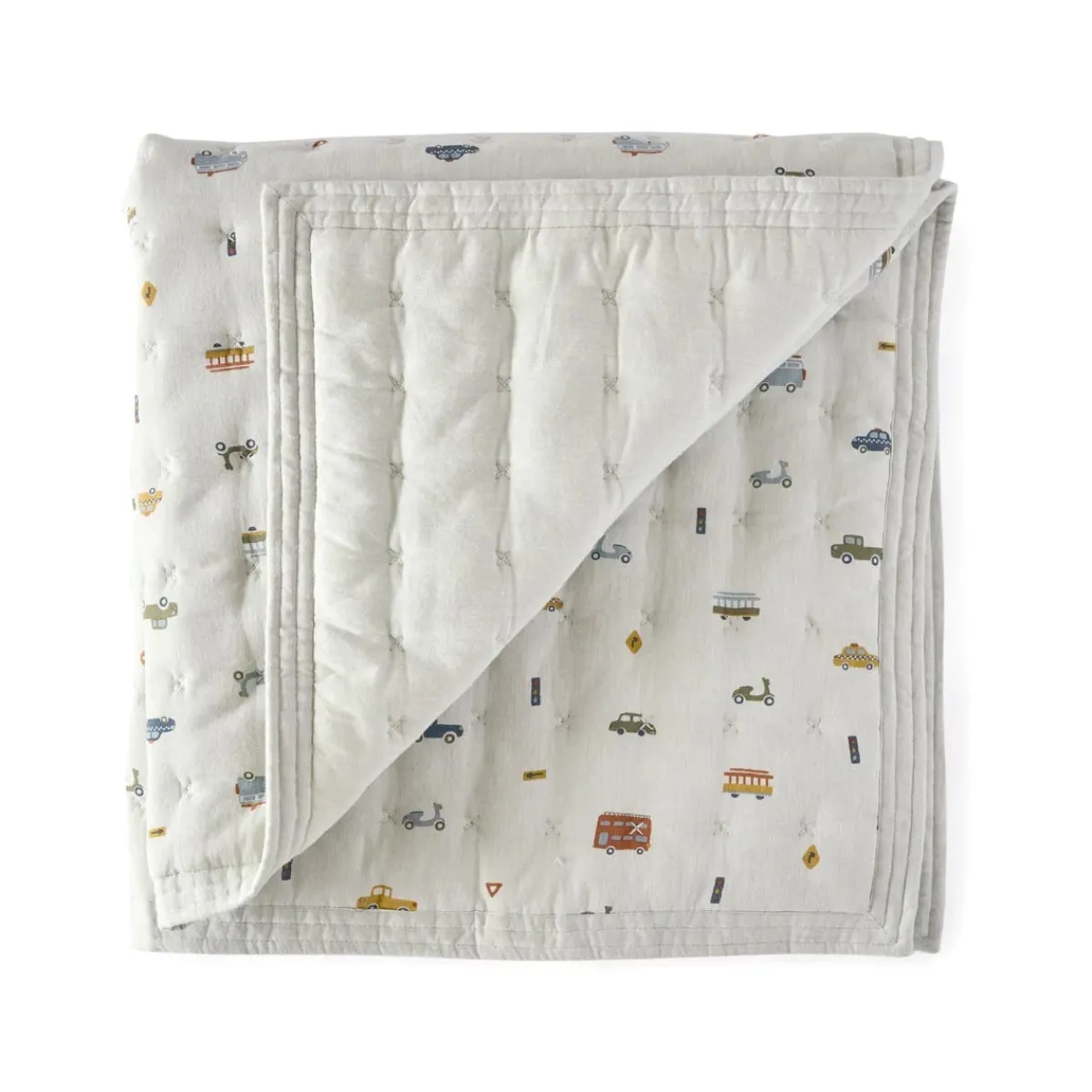 Kids Bedding|Blankets-Pehr Cross Quilt Blanket with Chambray Back