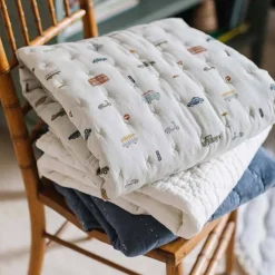 Kids Bedding|Blankets-Pehr Cross Quilt Blanket with Chambray Back