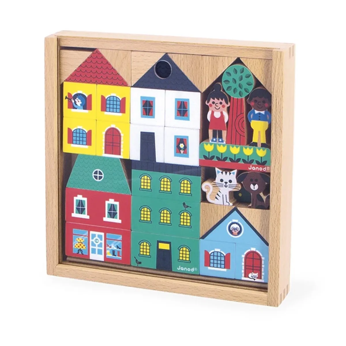 Wooden Toys-Janod Cross Roads Blocks