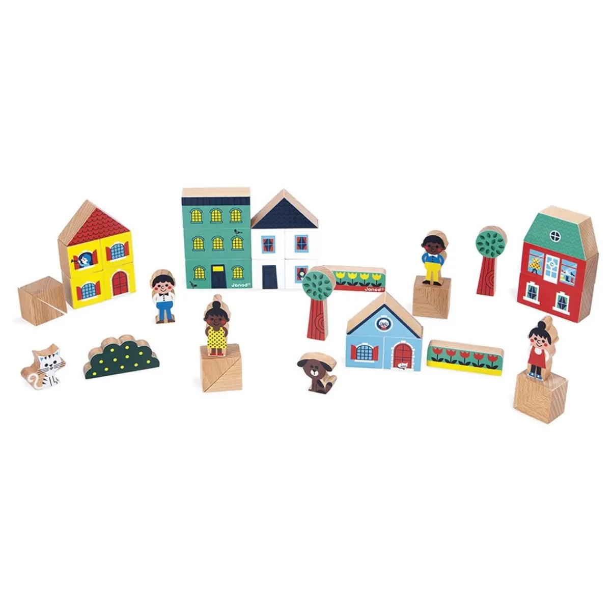 Wooden Toys-Janod Cross Roads Blocks