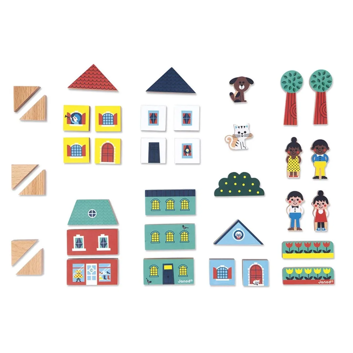 Wooden Toys-Janod Cross Roads Blocks