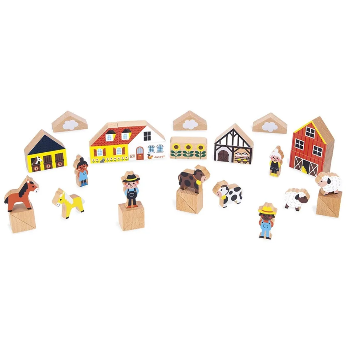 Wooden Toys-Janod Cross Roads Blocks