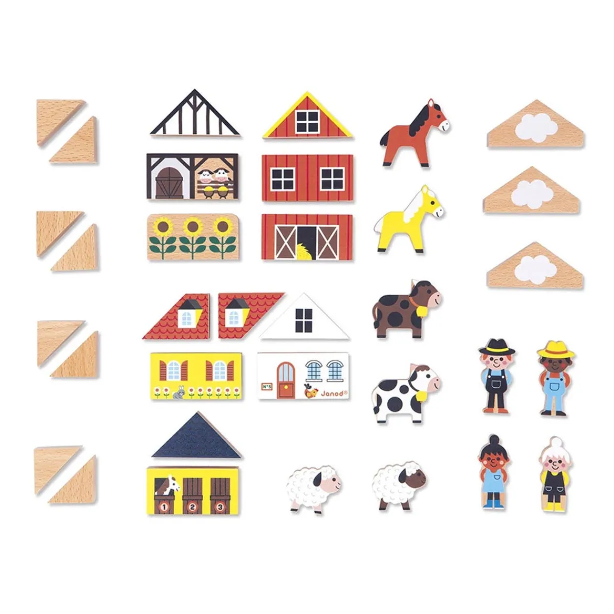 Wooden Toys-Janod Cross Roads Blocks