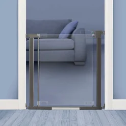Baby Gates + Babyproofing-QDos Crystal Gate Pressure Mount