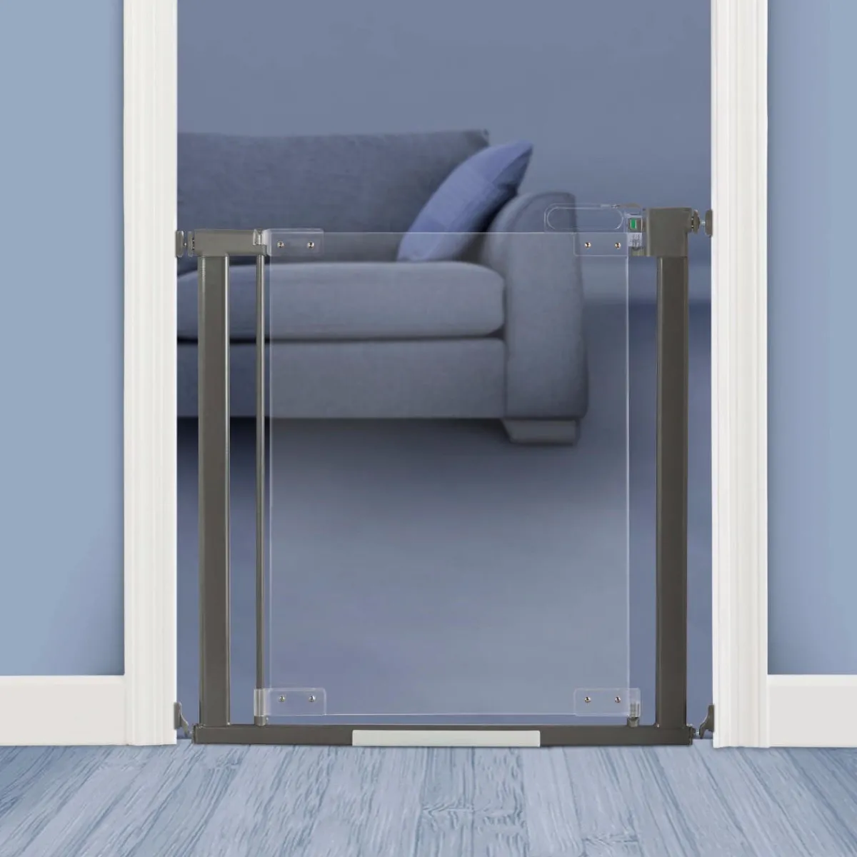 Baby Gates + Babyproofing-QDos Crystal Gate Pressure Mount