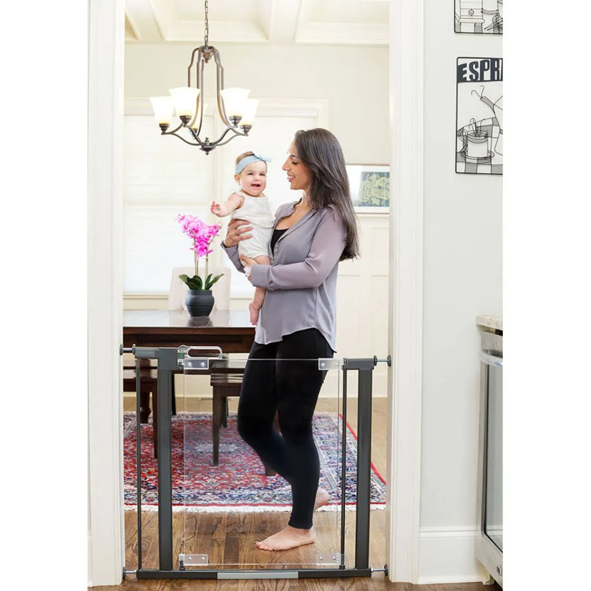Baby Gates + Babyproofing-QDos Crystal Gate Pressure Mount