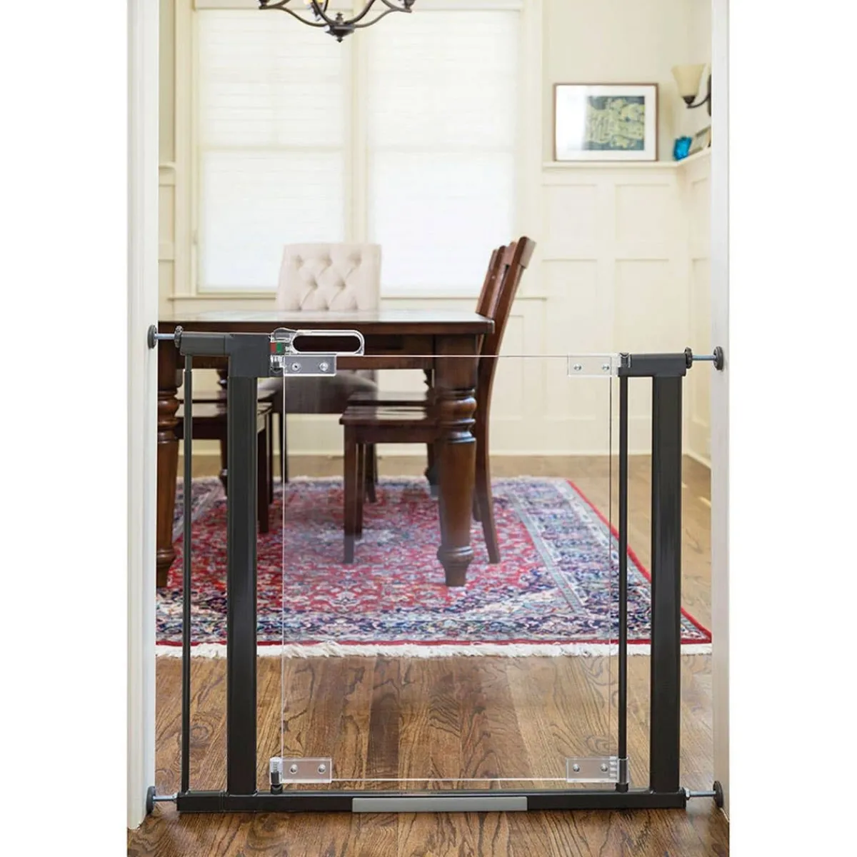 Baby Gates + Babyproofing-QDos Crystal Gate Pressure Mount