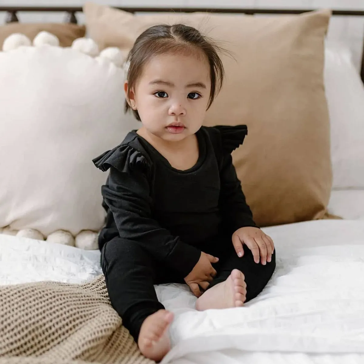 Rompers-Posh & Cozy Cynthia Romper (Toddler) Black