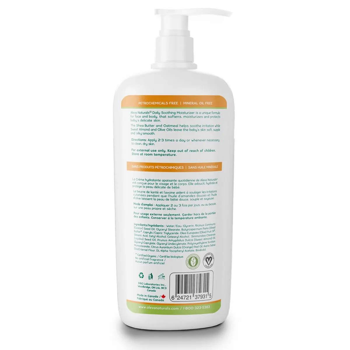 Kids Lotion|Infant Moisturizer-Aleva Naturals Daily Soothing Moisturizer (240 mL)