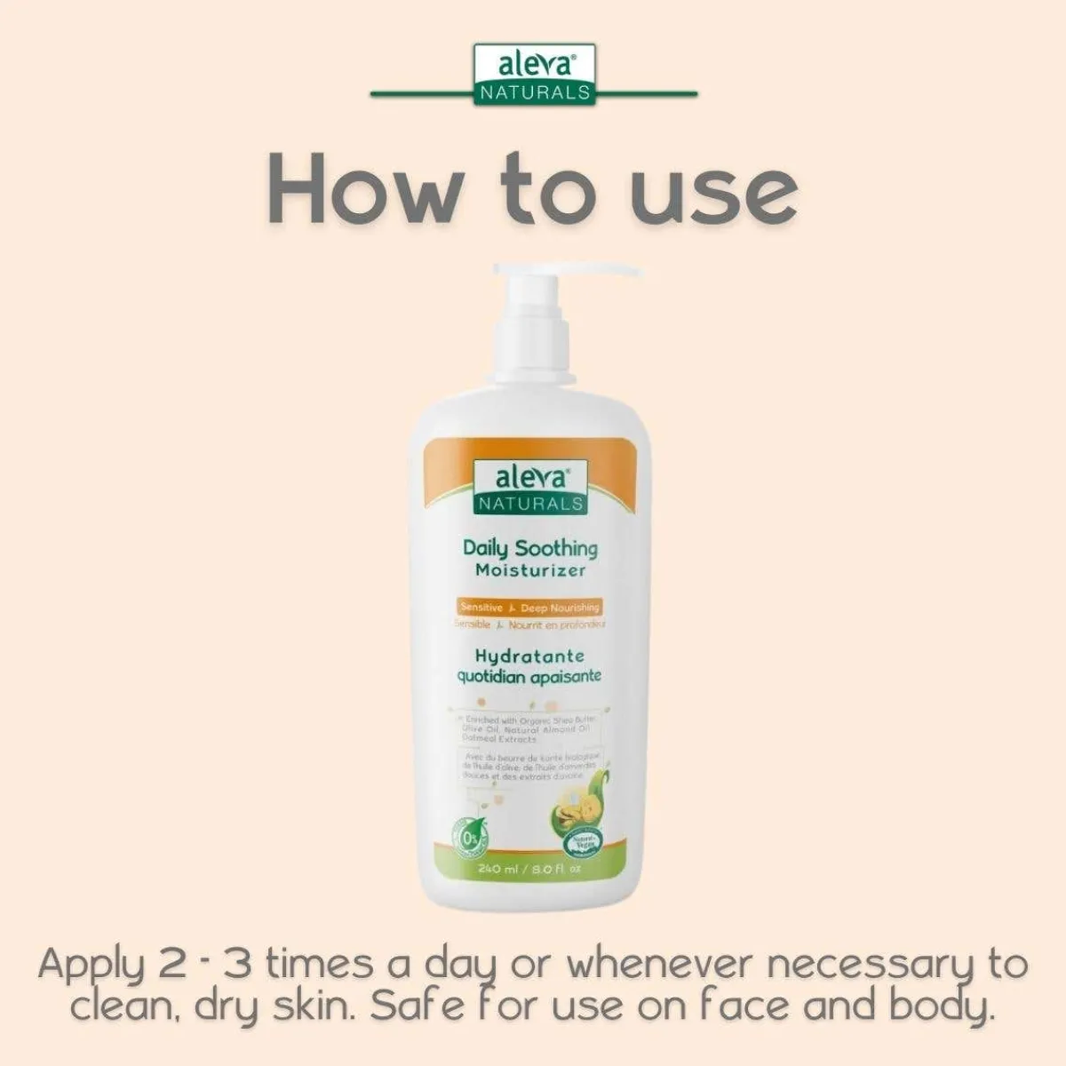 Kids Lotion|Infant Moisturizer-Aleva Naturals Daily Soothing Moisturizer (240 mL)