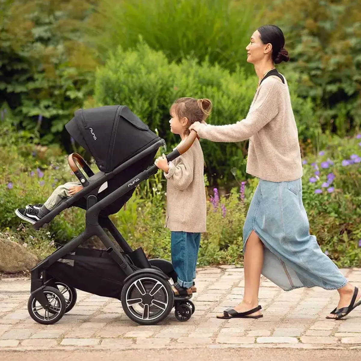 Stroller Bundles|All-Terrain Strollers-Nuna DEMI Next Stroller with Rider Board Caviar