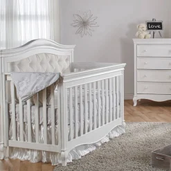 Convertible Cribs-Pali Diamante Forever Crib with Beige Fabric Panel