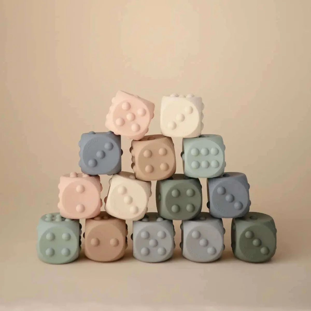 Play + Learn Toys|Blocks + Shape Sorters-Mushie Dice Press Toy (2 Pack)