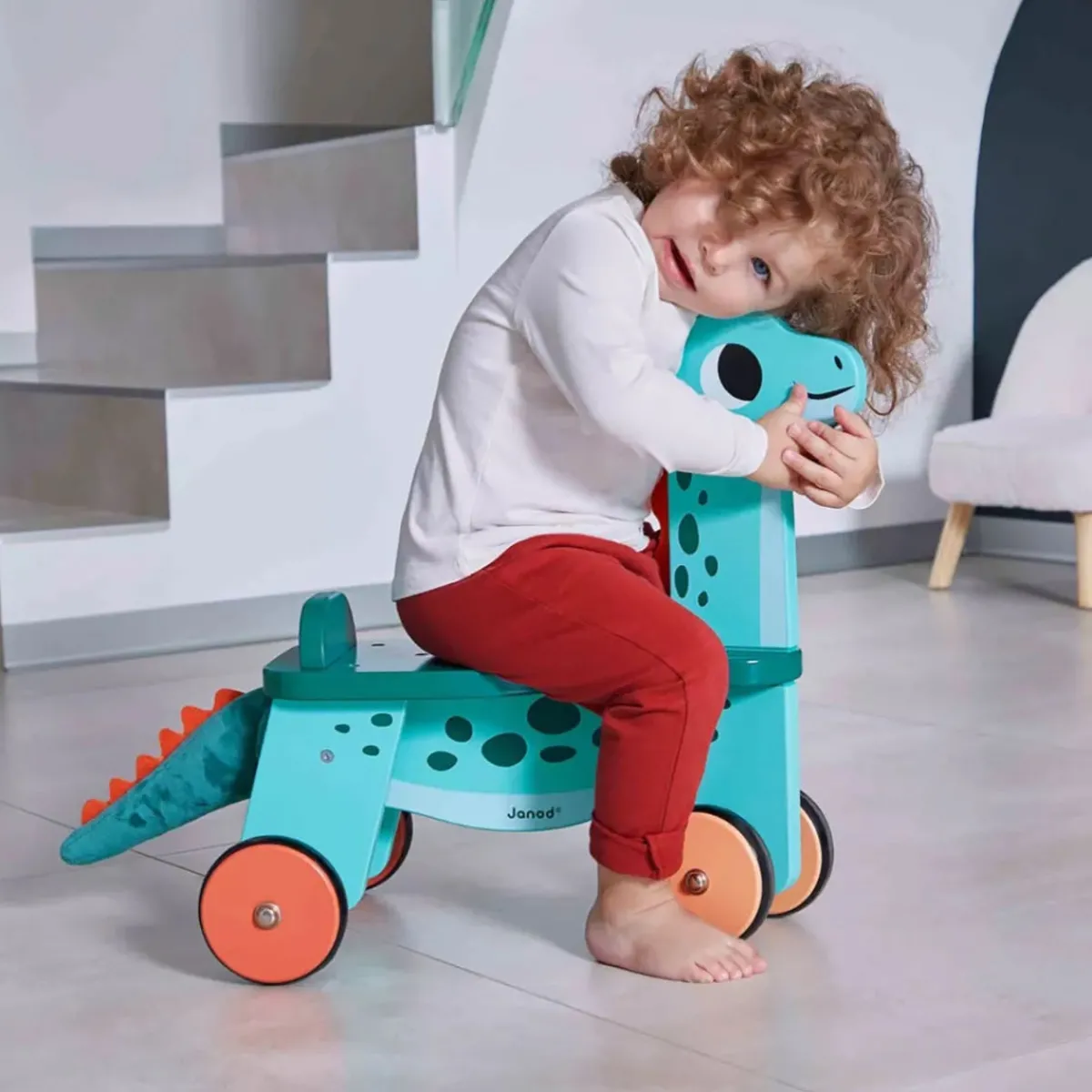 Ride-On Toys|Wooden Toys-Janod Dino Ride-On Portosaurus
