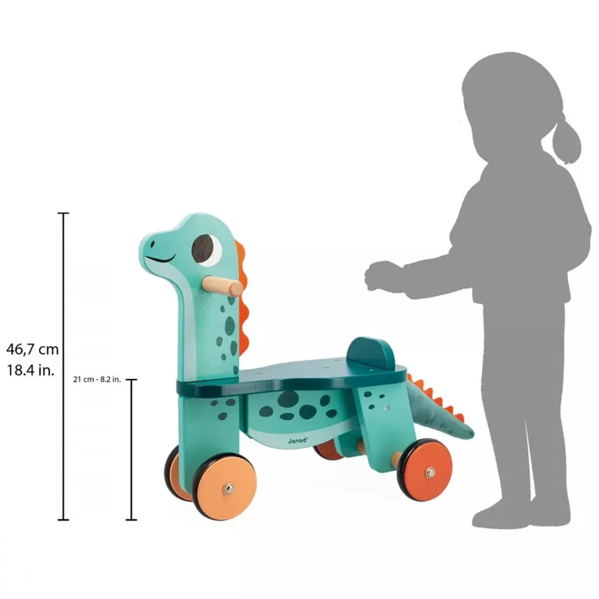 Ride-On Toys|Wooden Toys-Janod Dino Ride-On Portosaurus